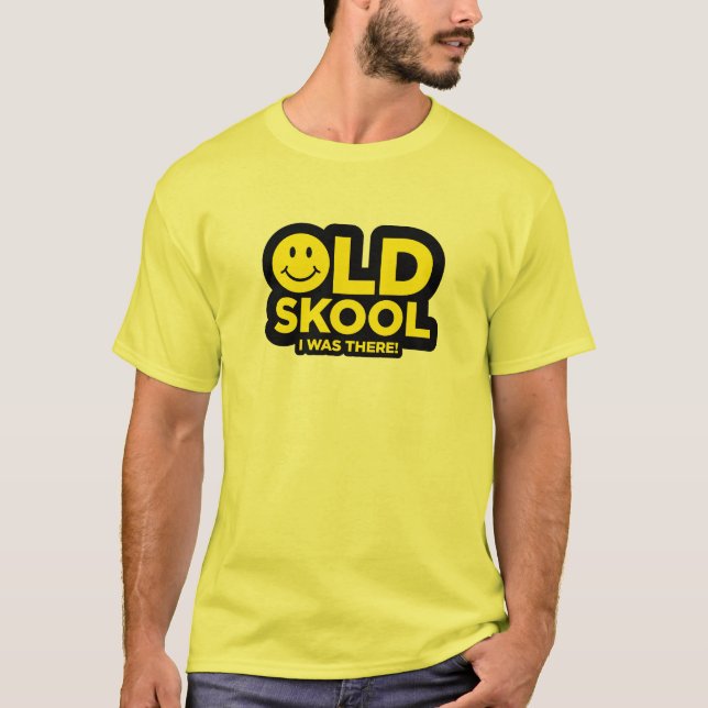 T-shirt Vieux Skool - j'étais là ! Éloge acide - jaune (Devant)