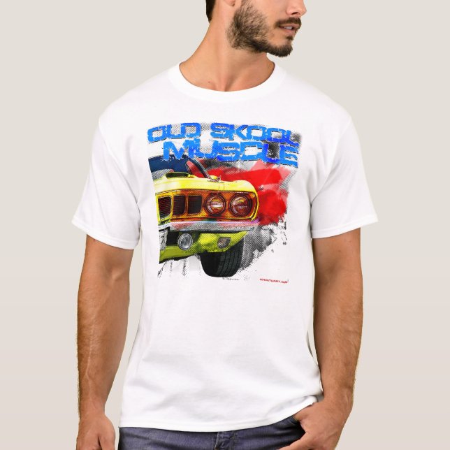 T-shirt Vieux Skool muscle de Plymouth Cuda (Devant)