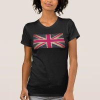 Vieux Union Jack en Tee - shirt Drapeau rose