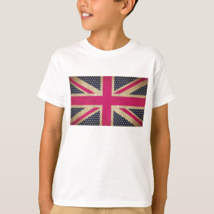 T-shirt Vieux Union Jack en Tee - shirt Drapeau rose pour