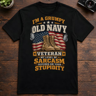 T-shirt Vieux Vétéran de la Marine Américain Sarcasme Dépe
