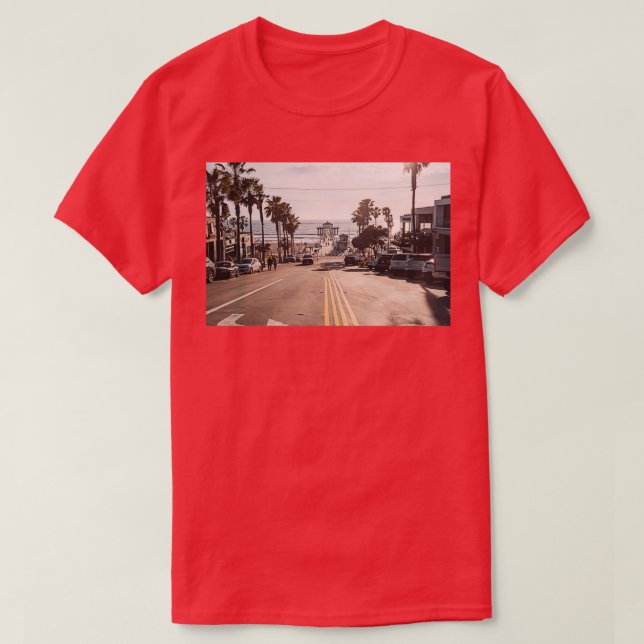 T-shirt View of the Manhattan Beach Pier as seen from down (Design devant)