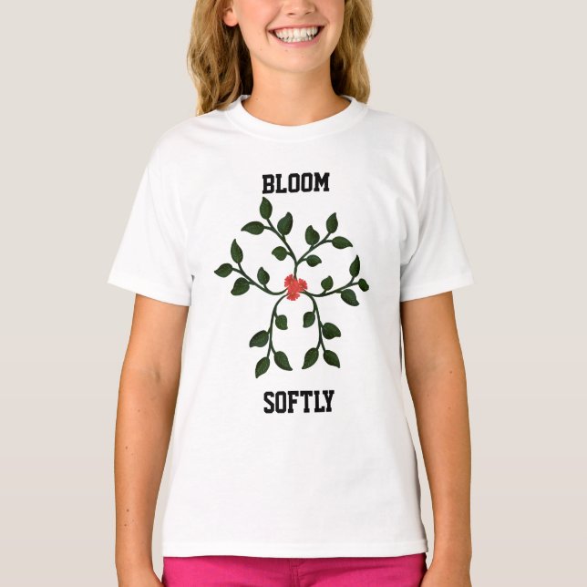 T-shirt Vigne Florale Minimale | Conception Botanique Élég (Devant)