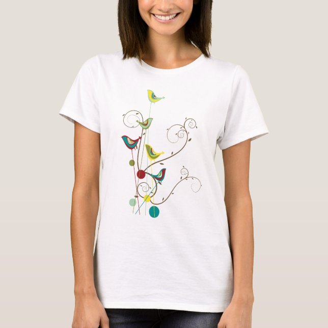 T-shirt Vignes modernes de nature d'été de remous (Devant)