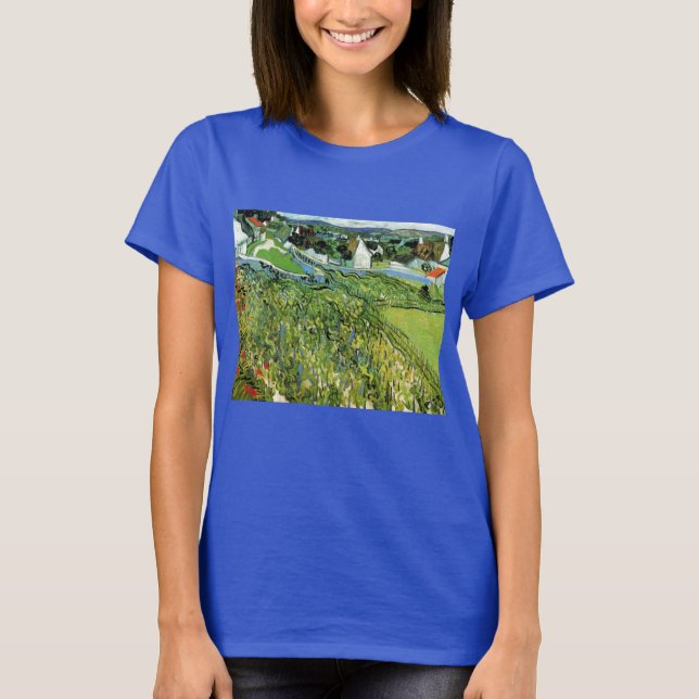 T-shirt Vignoble avec vue sur Auvers de Vincent van Gogh (Devant)