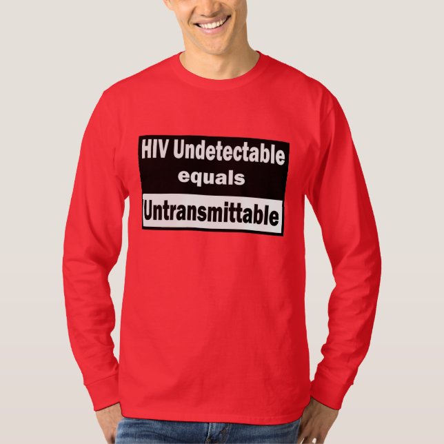 T-shirt VIH non détectable égale VIH non transmettable (Devant)