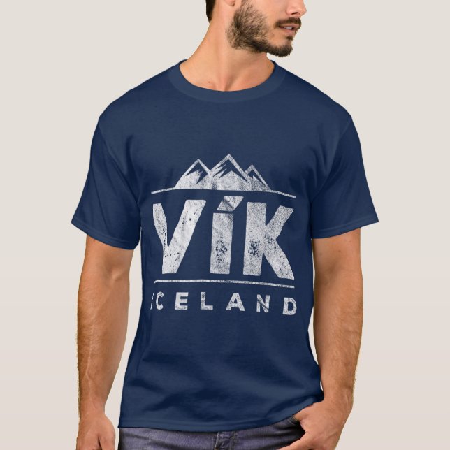 T-shirt Vik Islande avec glaciers (Devant)