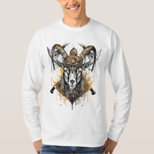 T-shirt Viking Battle Goat Grunge Style