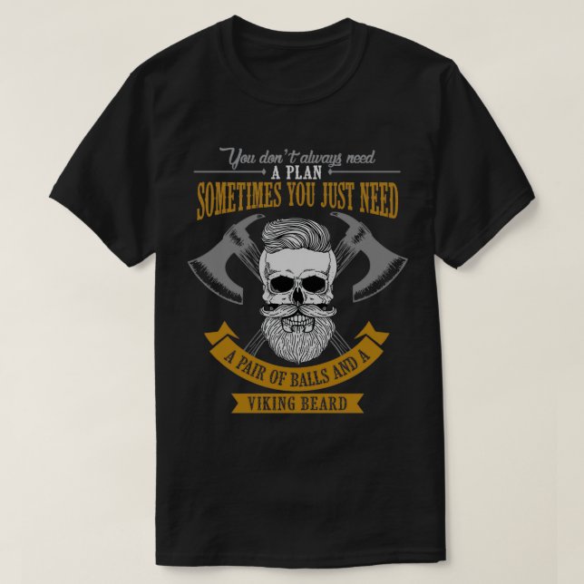 T-shirt viking beard fathers day Shirt (Design devant)