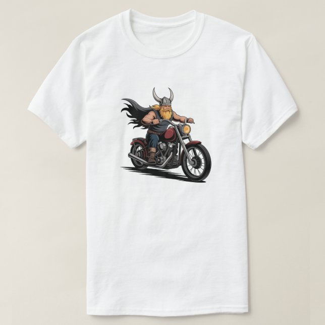 T-shirt Viking Biker Motorcycle Rider Cool Graphic (Design devant)
