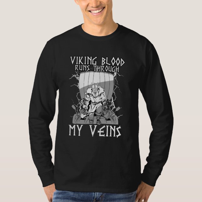 T-shirt Viking Blood Runs Through My Veins I Valhalla Viki (Devant)