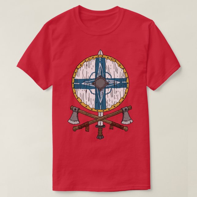 T-shirt Viking bouclier Finlande emblème de l'OTAN (Design devant)