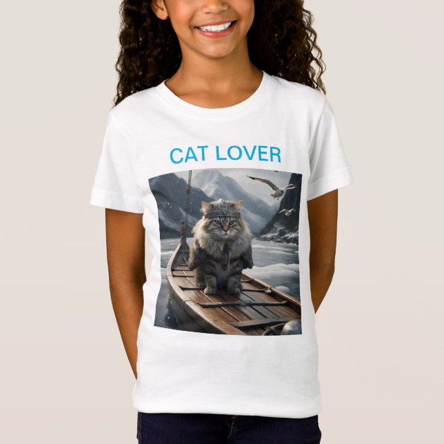 T-Shirt Viking Cat - Fierce Norse Warrior Feline ⛵ 🐱 ⚔️ (Devant)