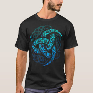 T-shirt Viking Celtic Knotwork Triple Horn D'Odin