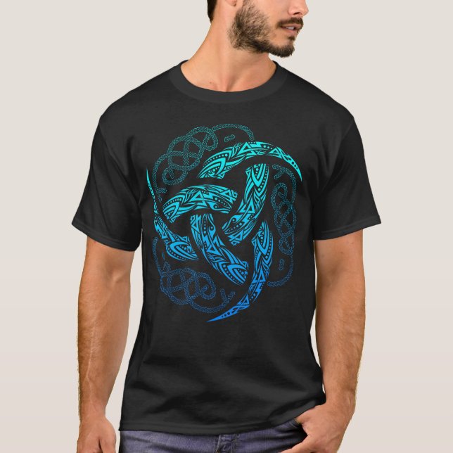 T-shirt Viking Celtic Knotwork Triple Horn D'Odin (Devant)
