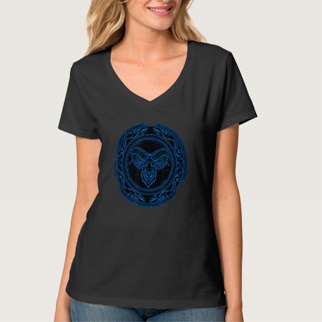 T-shirt Viking Celtic Ram Aries Zodiac (Devant)
