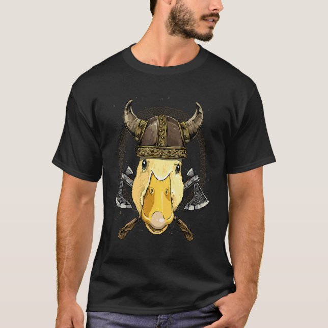 T-shirt Viking Duck Renaissance Médiévale Normande Pagan V (Devant)