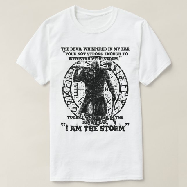 T-shirt Viking Guerrier Je Suis La Tempête (Design devant)