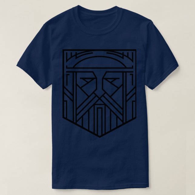 T-shirt Viking Linework noir et blanc (Design devant)