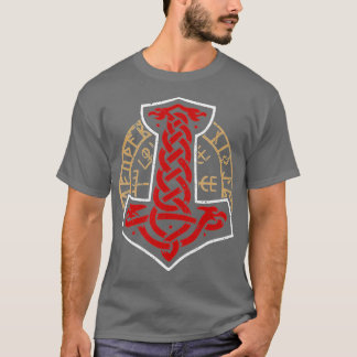 T-shirt Viking Norvège Norvégien Scandinave Mjolnir Hamme