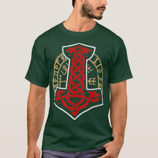 T-shirt Viking Norvège Norvégien Scandinave Mjolnir Hamme