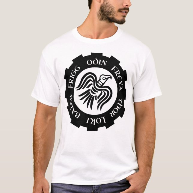 T-shirt Viking Raven Banner Thor Freya Loki (Devant)