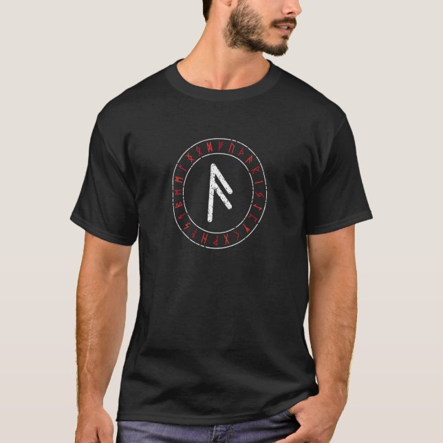 T-shirt Viking Rune Ansuz Runic Circle Norse Mythology Cel (Devant)