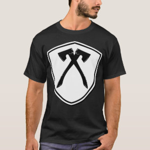 T-shirt Viking Shield Axe Throwing Vintage Graphic