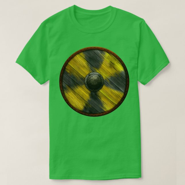T-shirt Viking Shield Cross Noir Jaune (Design devant)