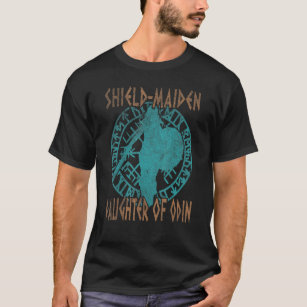 T-shirt Viking Shield Maiden Lagherta Warrior Vegvisir Vik