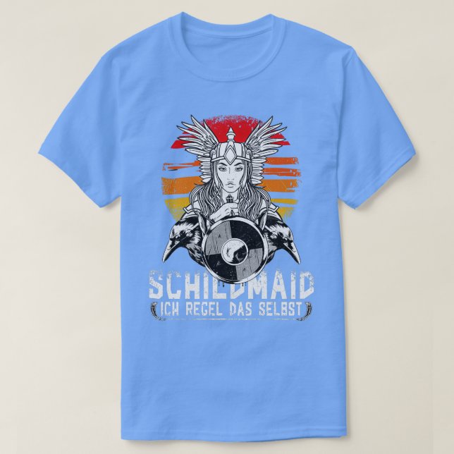 T-shirt Viking Shieldmaiden Vintage Raven (Design devant)