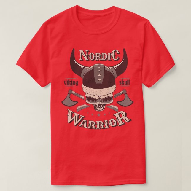 T-shirt Viking Skull Warrior (Design devant)