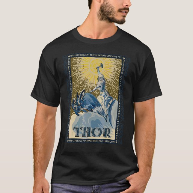 T-shirt Viking Thor Mjolnir Norse Mythologie Pagan Dieu (Devant)