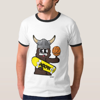 T-shirt Viking tournant le chien de basket-ball