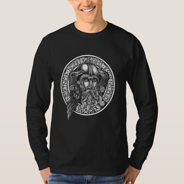 T-shirt Viking Walhalla Odin Thor Marteau Nordmann (Devant)