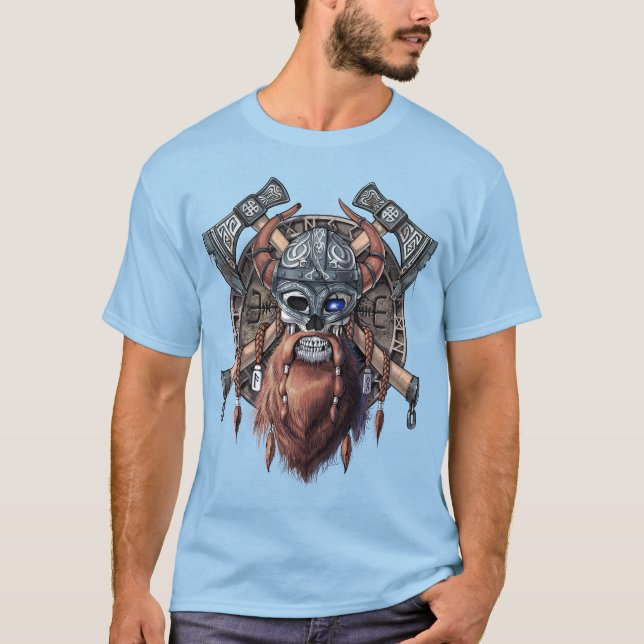 T-shirt Viking Warrior Skull (Devant)
