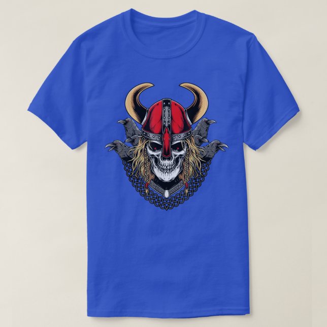 T-shirt Viking Warrior With Raven  (Design devant)