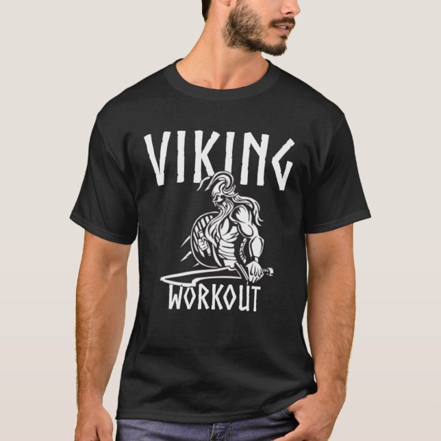 T-shirt Viking Workout Norse Warrior Cool for Gym Vikings (Devant)
