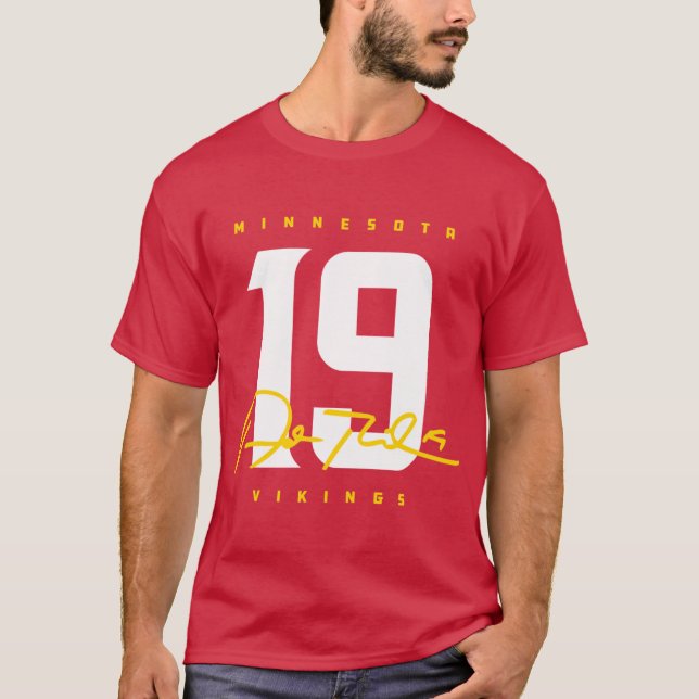T-shirt Vikings Adam Thielen 19 Conception de signature (Devant)