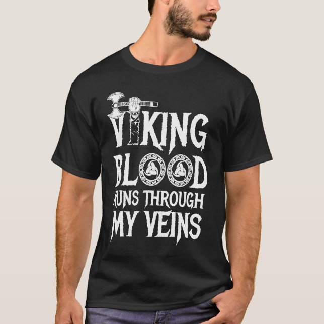 T-shirt Vikings Blood Traverse Mes Veines Viking Warrier (Devant)