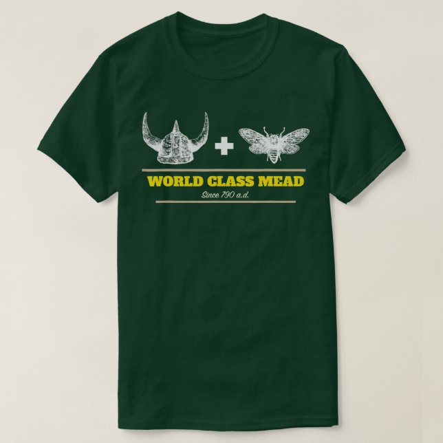 T-shirt Vikings Mead, Vikings plus Bees Mead Fermentation (Design devant)