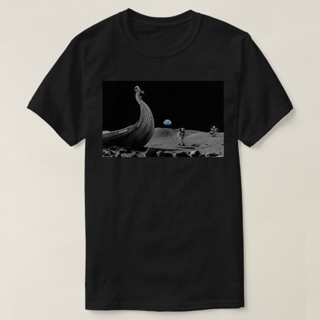 T-shirt Vikings sur la Lune (Design devant)