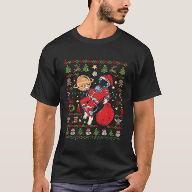T-shirt Vilain astronaute Père Noël S (Devant)