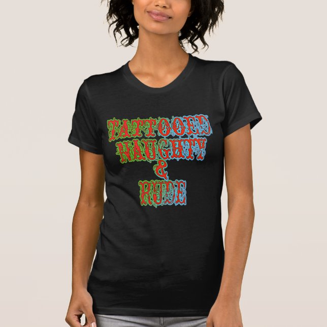 T-shirt Vilain et grossier tatoués (Devant)