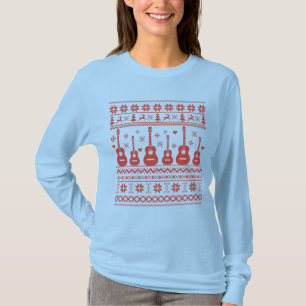 T-shirt Vilain joyeux pull de Noël guitare acoustique