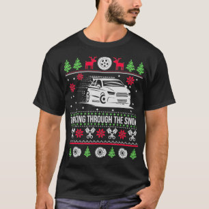 T-shirt Vilain Noël À La Chute À Travers La Neige