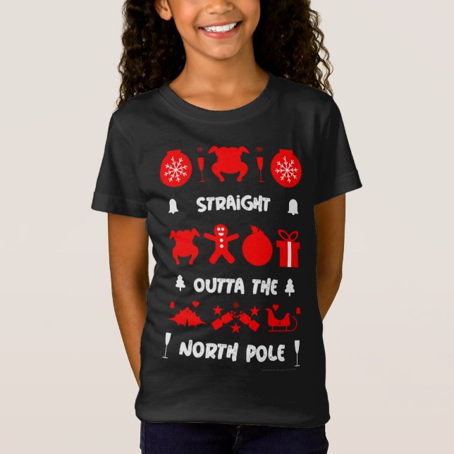 T-Shirt Vilain pull de fête de bureau de Noël (Devant)