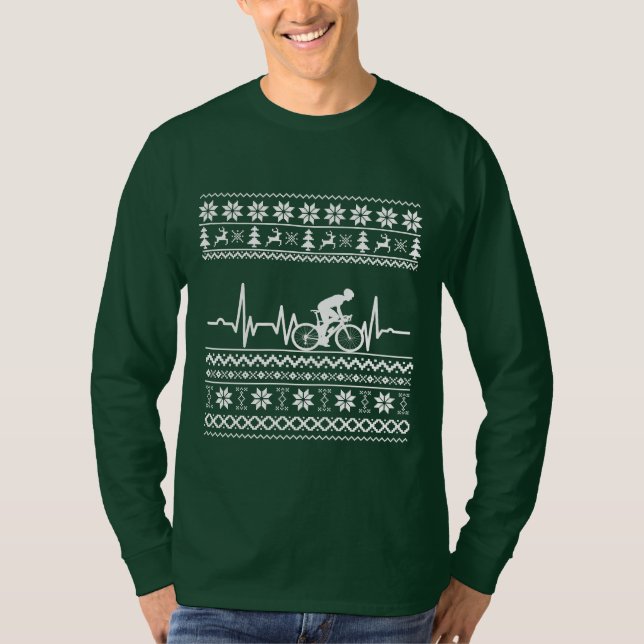 T-shirt Vilain pull Joyeux Noël à vélo (Devant)