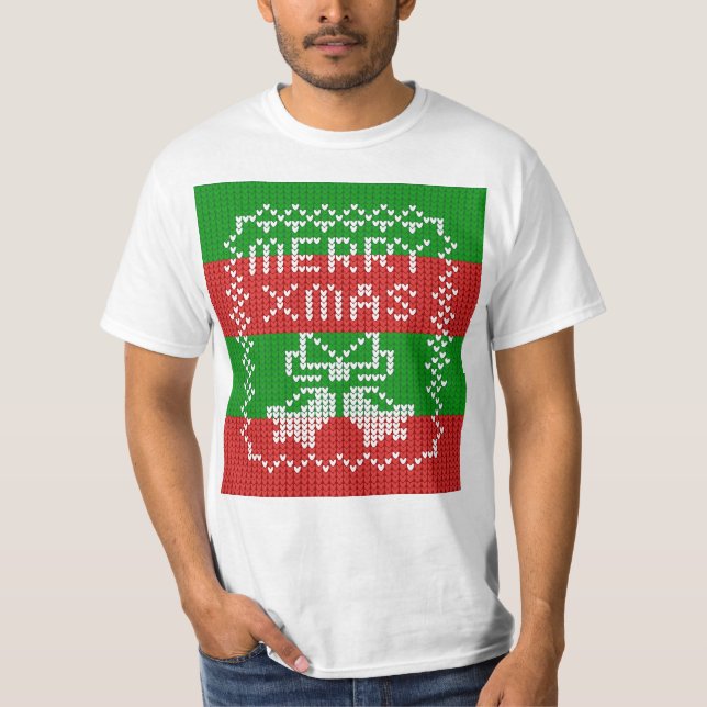 T-shirt Vilain pull motif sonnettes Joyeux fils Xmas (Devant)