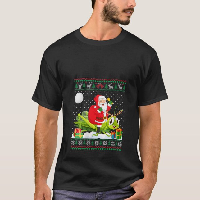 T-shirt Vilain Sweater Design Funny Père Noël Riding G (Devant)
